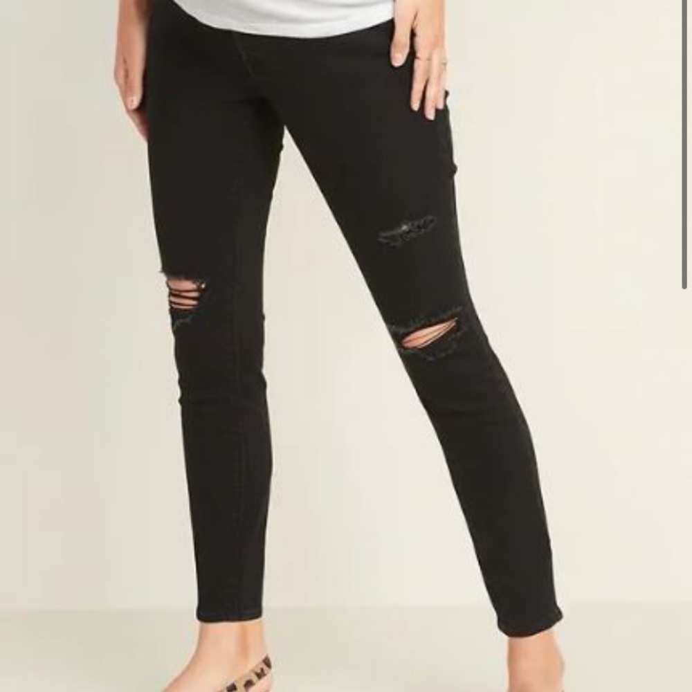 Old Navy distressed maternity jeans